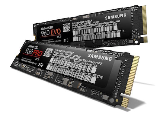 Samsung представила SSD-накопители 960 PRO и EVO емкостью до 2 ТБ
